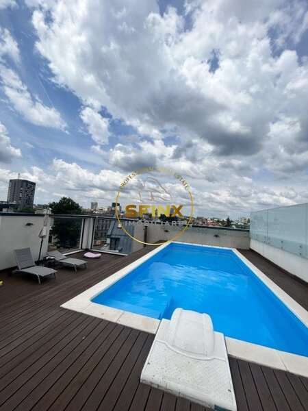 Prima inchiriere, apartament superb in campus cu gradina si piscina la inaltime