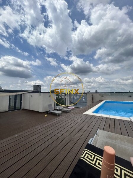 Prima inchiriere, apartament superb in campus cu gradina si piscina la inaltime